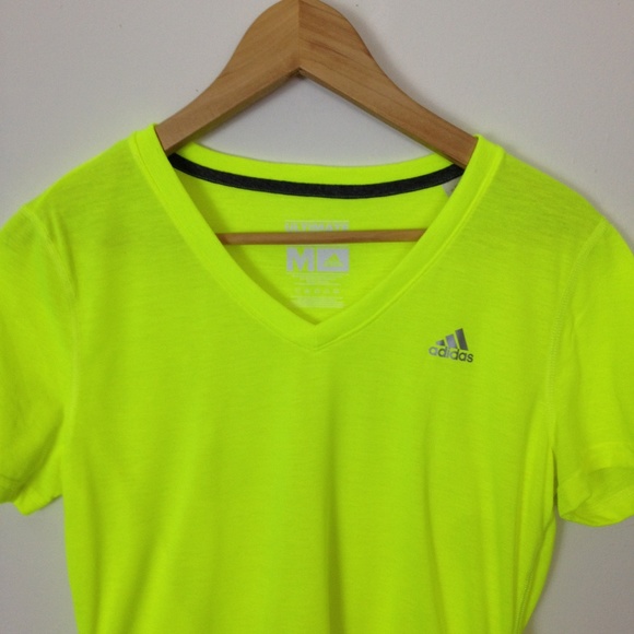 adidas Tops - Adidas Women Polyester M Yellow V-Neck T-Shirt